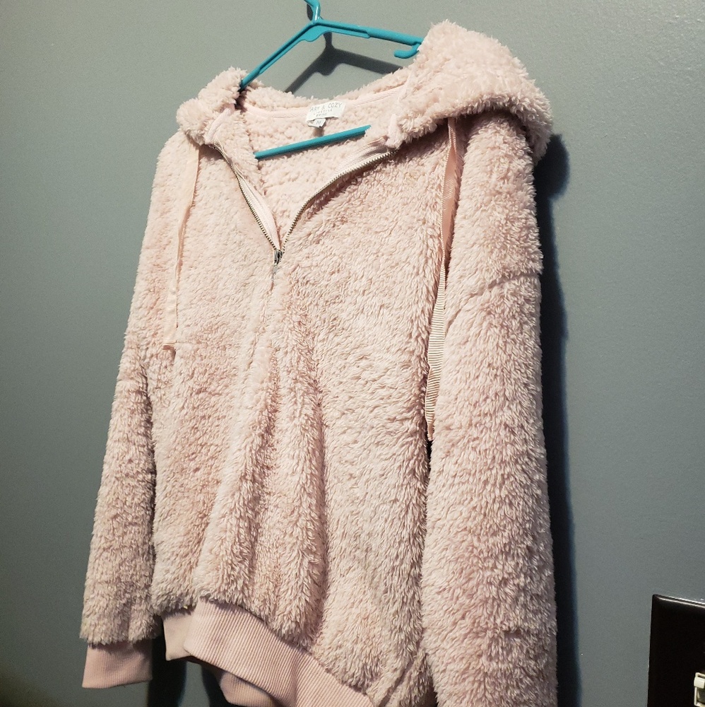 A comfortable pink sweater